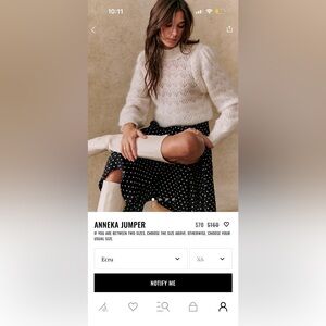 Sezane Anneka Jumper Ecru - Size XS